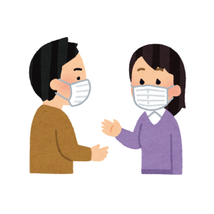 不織布マスクの着用