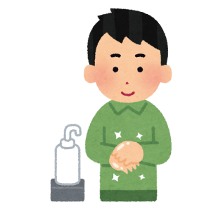 アルコールの手指消毒